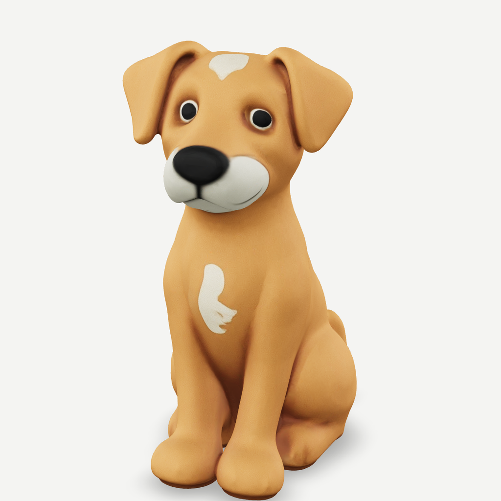 3D printed a small dog sitting — detail view