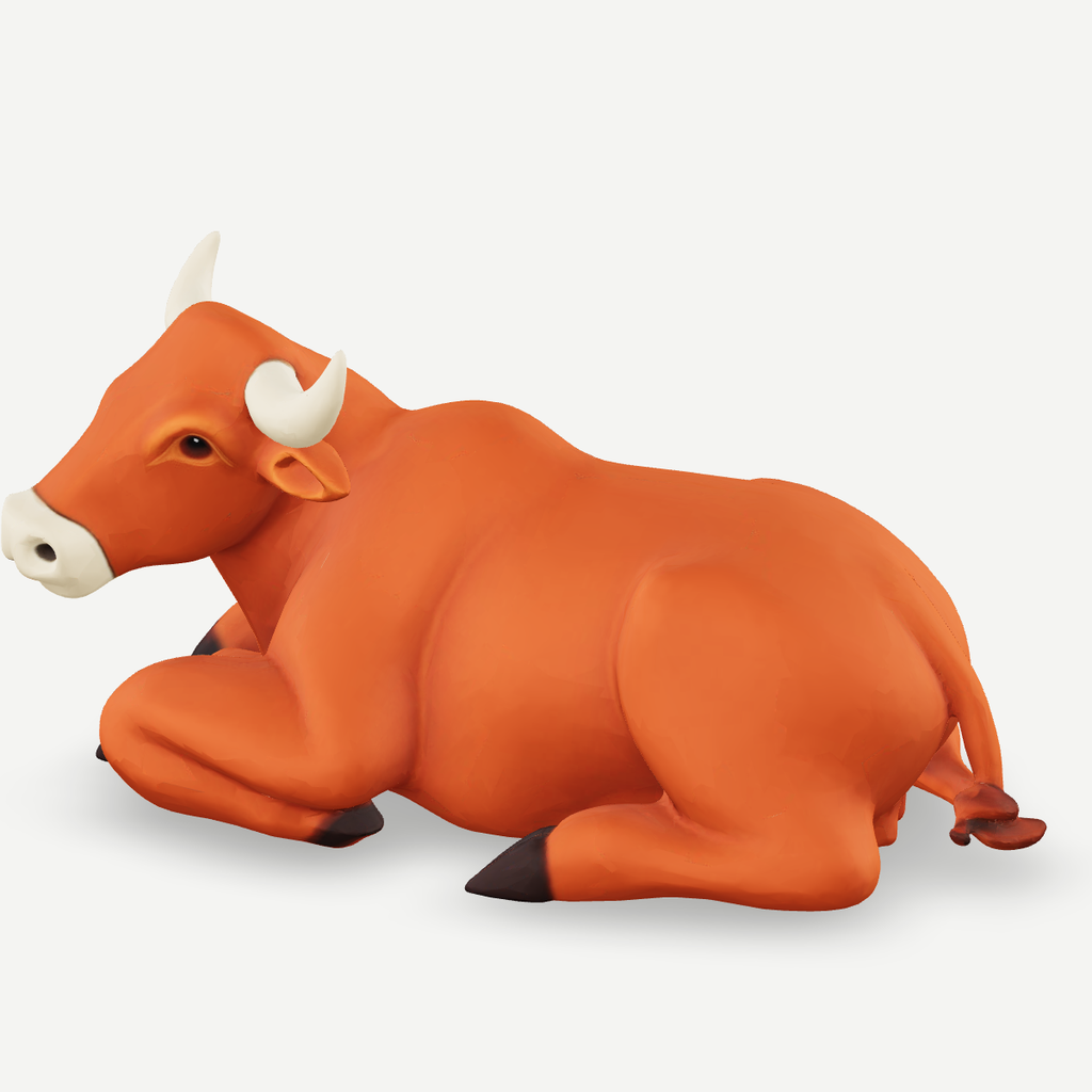 3D printed an ox lying down — detail view