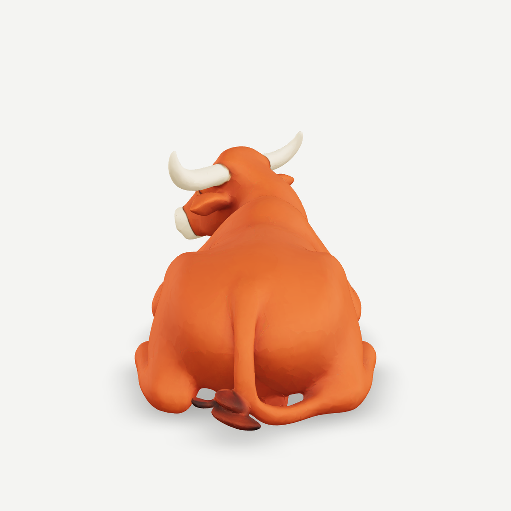 3D printed an ox lying down — side view