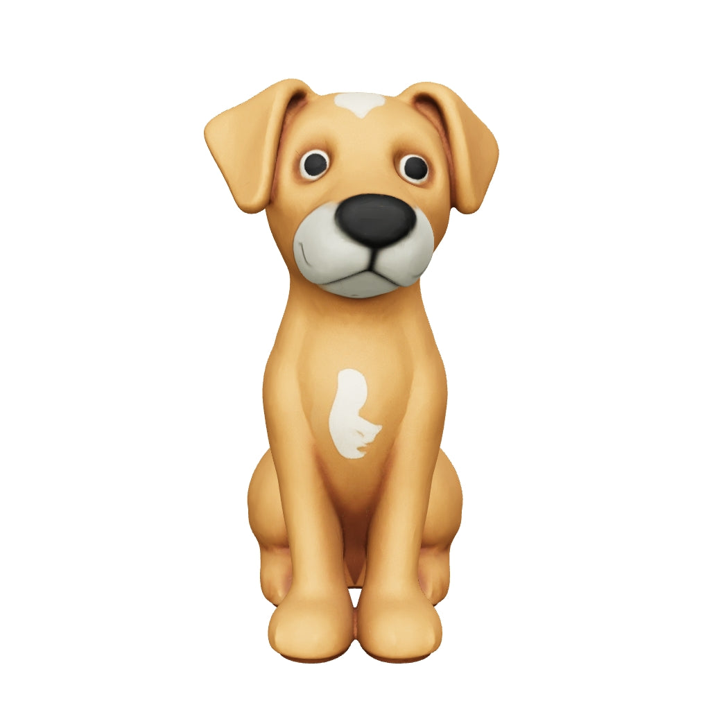 3D printed a small dog sitting — 3D model, actual size (view in AR)