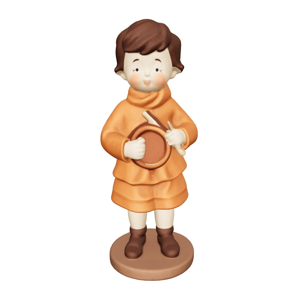 3D printed the little drummer boy with his drum — 3D model, actual size (view in AR)