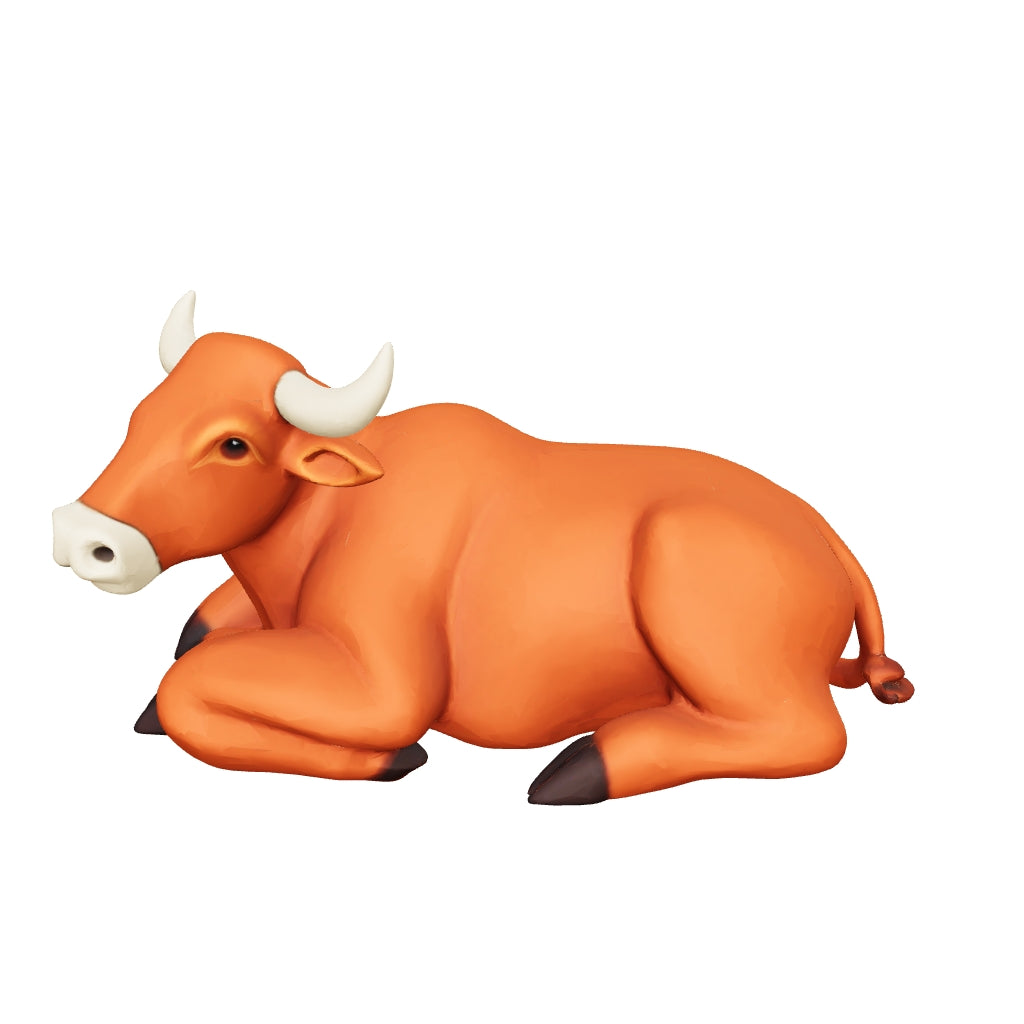 3D printed an ox lying down — 3D model, actual size (view in AR)