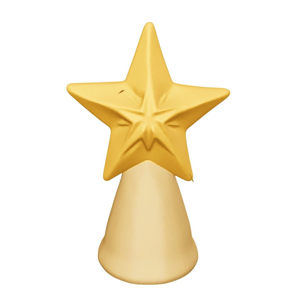 3D printed golden Star of Bethlehem on a round stand — 3D model, actual size (view in AR)